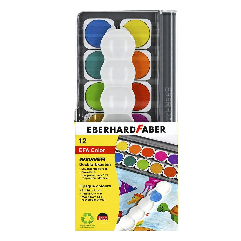 Eberhard Faber Opak Sulu Boya 12 Renk + 1 Tüp Renk Açıcı