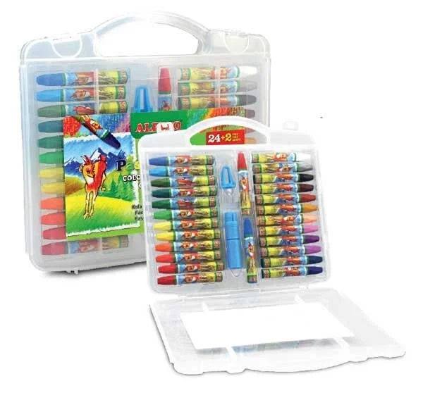 Alpino Yağlı Pastel Boya 24+2 Renk Plastik Çantalı