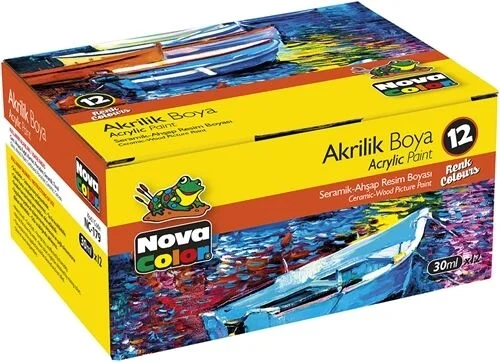 Nova Color Akrilik Boya Seti 12 Renk x 30 ml. Şişe