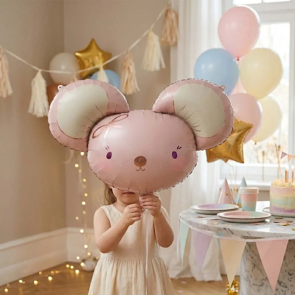 Pembe Fare Şekilli Folyo Balon