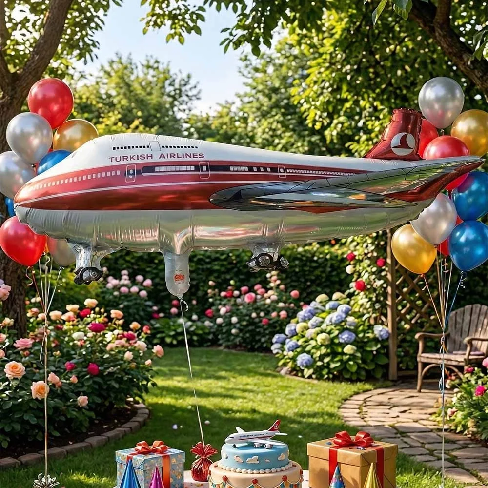 THY Temalı Uçak Şekilli Folyo Balon