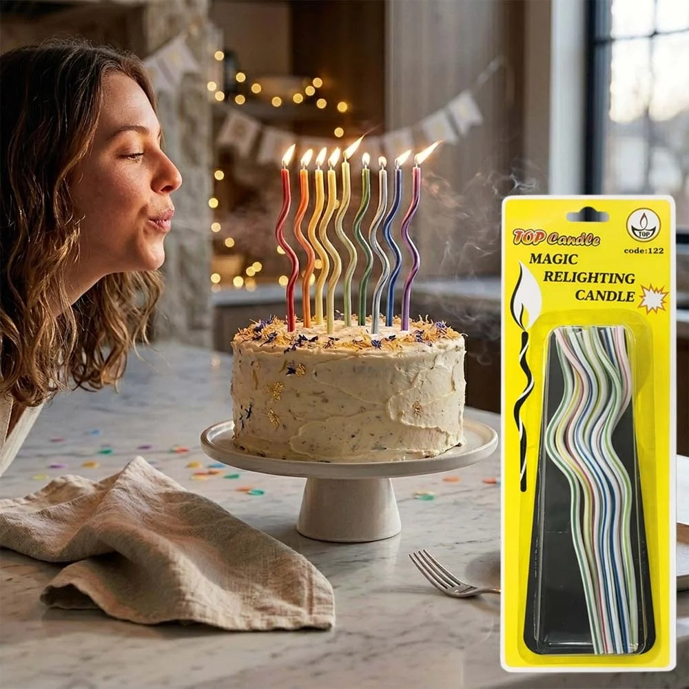 Sönmeyen Sihirli Doğum Günü Mumları 15 cm 8 Parça
