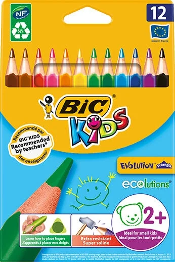 Bic Kids Evolution Triangle Üçgen Jumbo Boya Kalemi 12 Renk