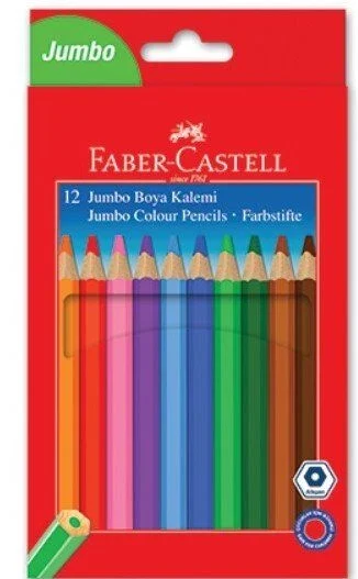 Faber Castell Jumbo Üçgen Kuru Boya 12 Renk