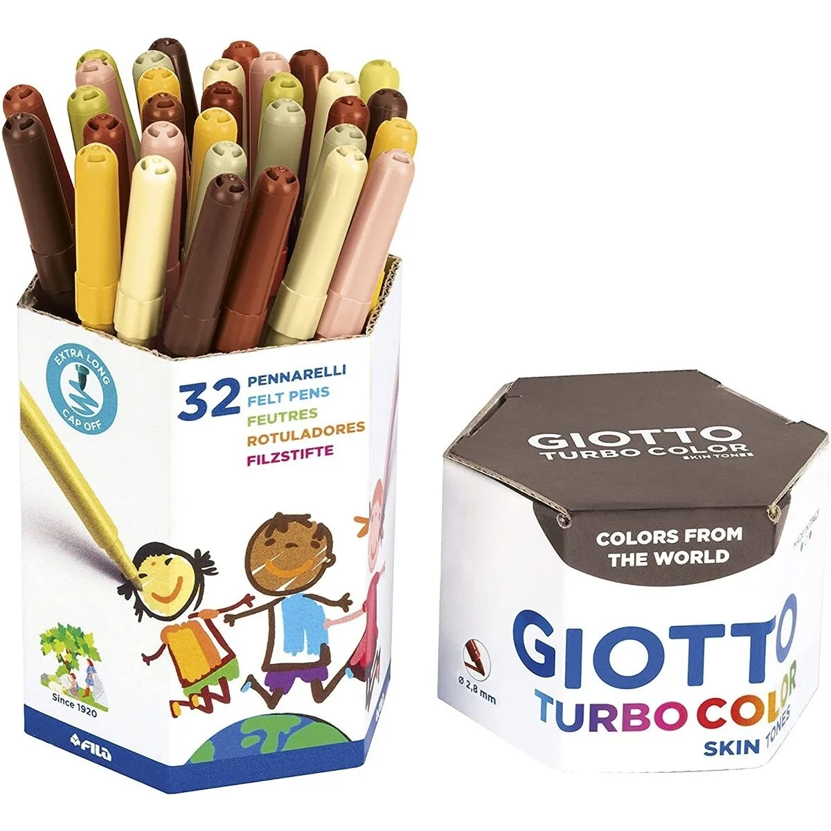 Giotto Turbo Color Skin Tones Keçeli Kalem 32'li Pot Ten Renkleri