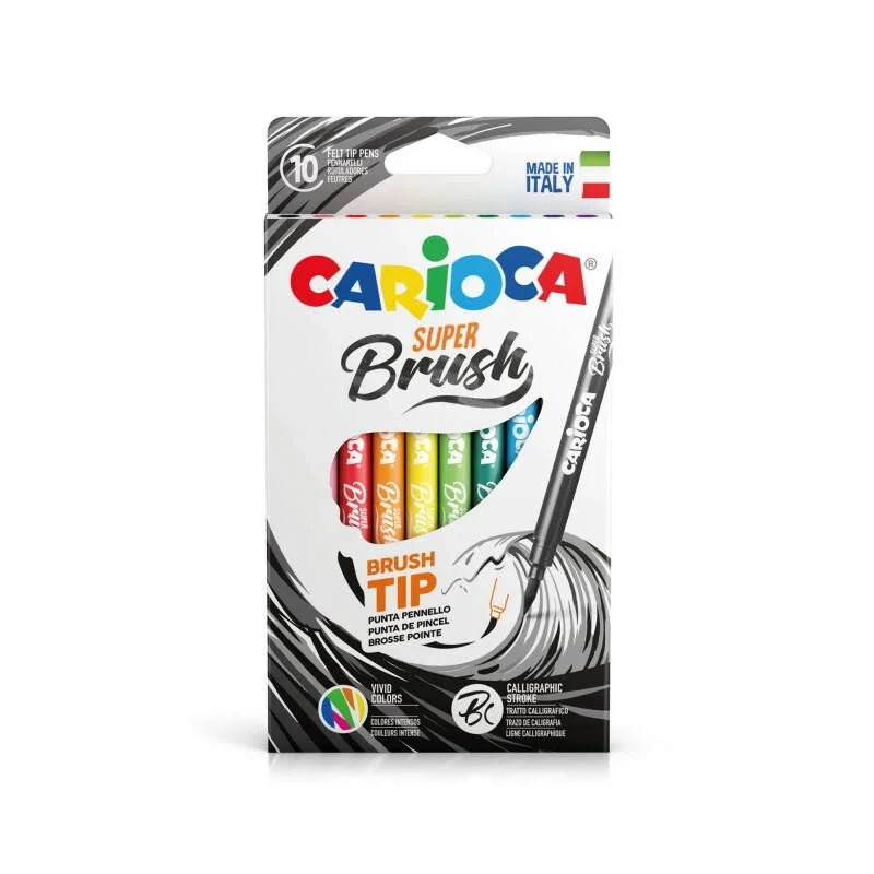 Carioca Süper Brush Fırça Uçlu Keçeli Kalem 10 Renk (42937)