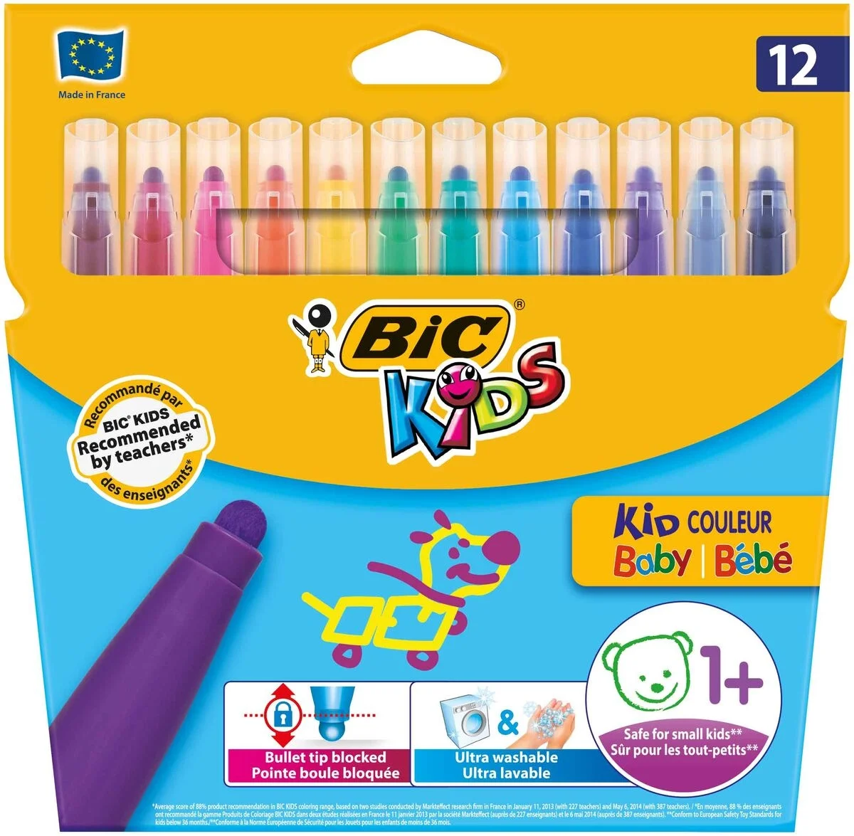 Bic Kids Kid Couleur Baby Keçeli Boya Kalemi 12 Renk