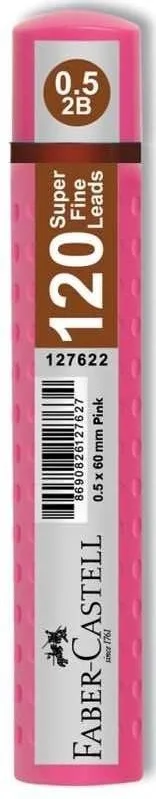 Faber Castell Super Fine Min Mekanik Kurşun Kalem Ucu 0.5 2B 120'li Pembe Tüp