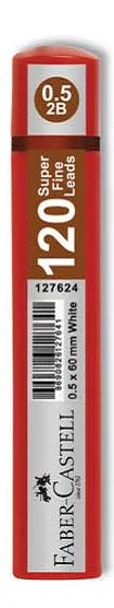 Faber Castell Super Fine Min Mekanik Kurşun Kalem Ucu 0.5 2B 120'li Kırmızı Tüp