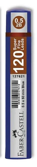 Faber Castell Super Fine Min Mekanik Kurşun Kalem Ucu 0.5 2B 120'li Mavi Tüp