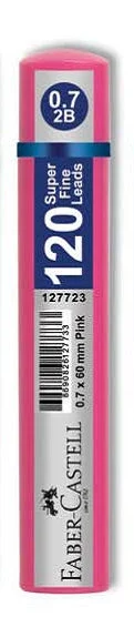 Faber Castell Super Fine Min Mekanik Kurşun Kalem Ucu 0.7 2B 120'li Pembe Tüp