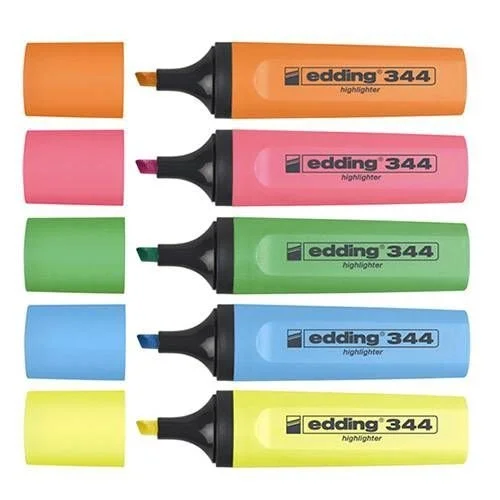 Edding 344 Highlighter Fosforlu İşaretleme Kalemi Seti 5 Renk