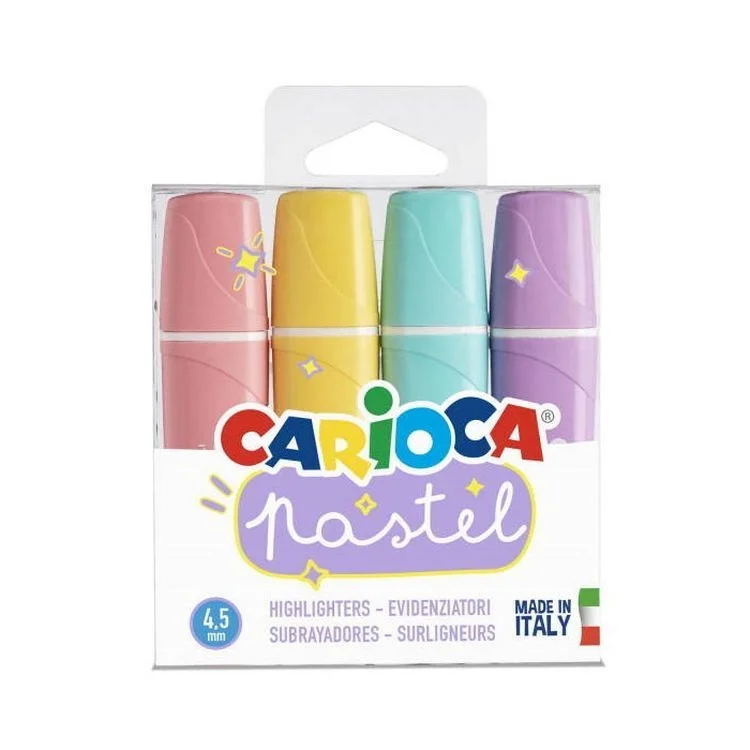 Carioca Highlighter İşaretleme Kalemi Seti 4 Renk Pastel Renkler