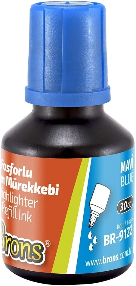 Brons Fosforlu Kalem Mürekkebi 30 cc. Mavi