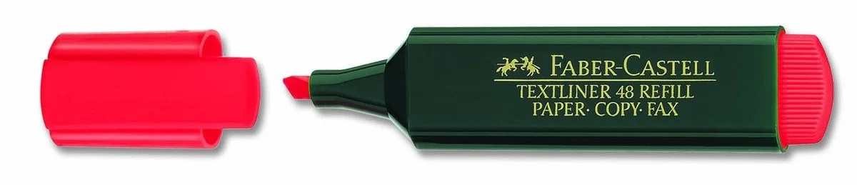 Faber Castell Textliner 48 Fosforlu İşaretleme Kalemi KIRMIZI
