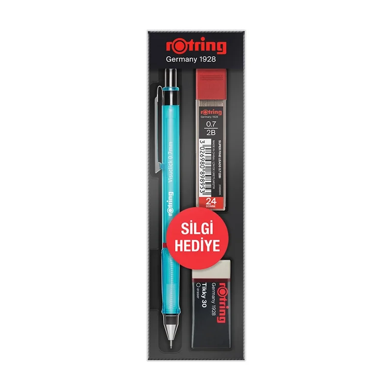 Rotring Visuclick Versatil Kalem + Min + Silgi Okul Seti 0.7 mm MAVİ