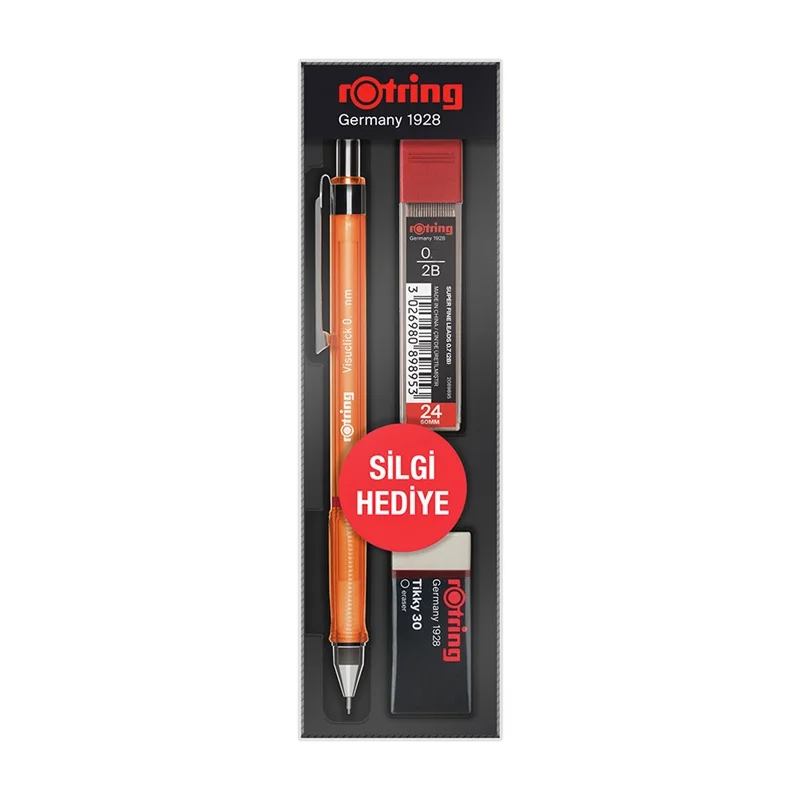 Rotring Visuclick Versatil Kalem + Min + Silgi Okul Seti 0.5 mm TURUNCU