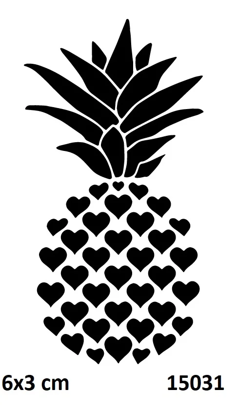 Kalpli Ananas Geçici Dövme Şablonu