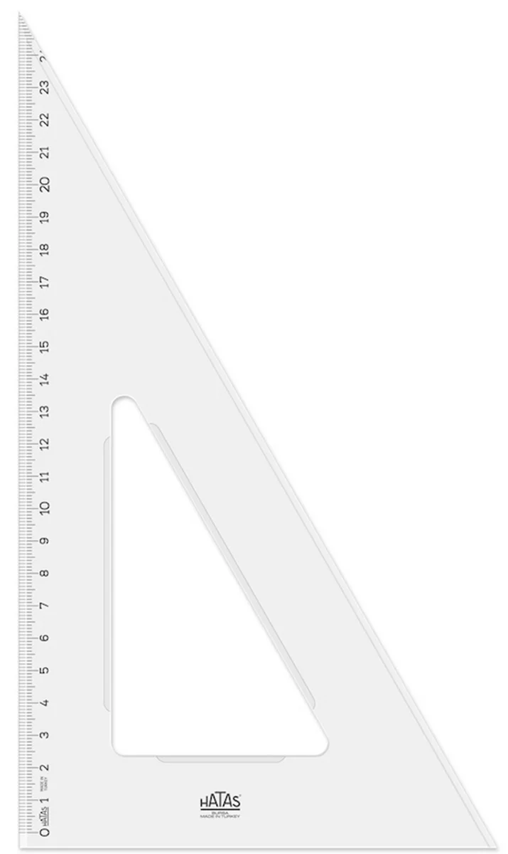 Hatas Plastik Gönye 26 cm. (30-60-90)