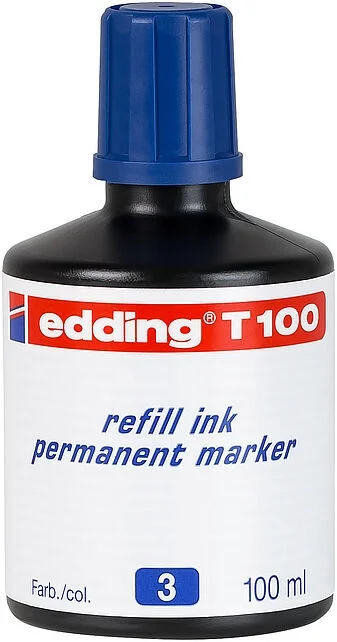 Edding T100 Permanent Marker Mürekkebi 100 ml. MAVİ