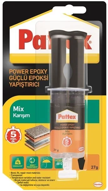 Pattex Power Epoxy Güçlü Epoksi Yapıştırıcı Mix Karışım 27 gr.