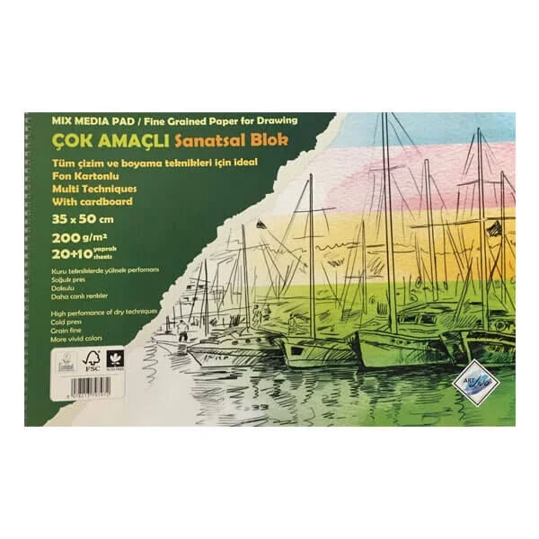 Art Liva Resim Defteri Fon Kartonlu 35x50 200 Gr.20+10 Yp. (SD-405)