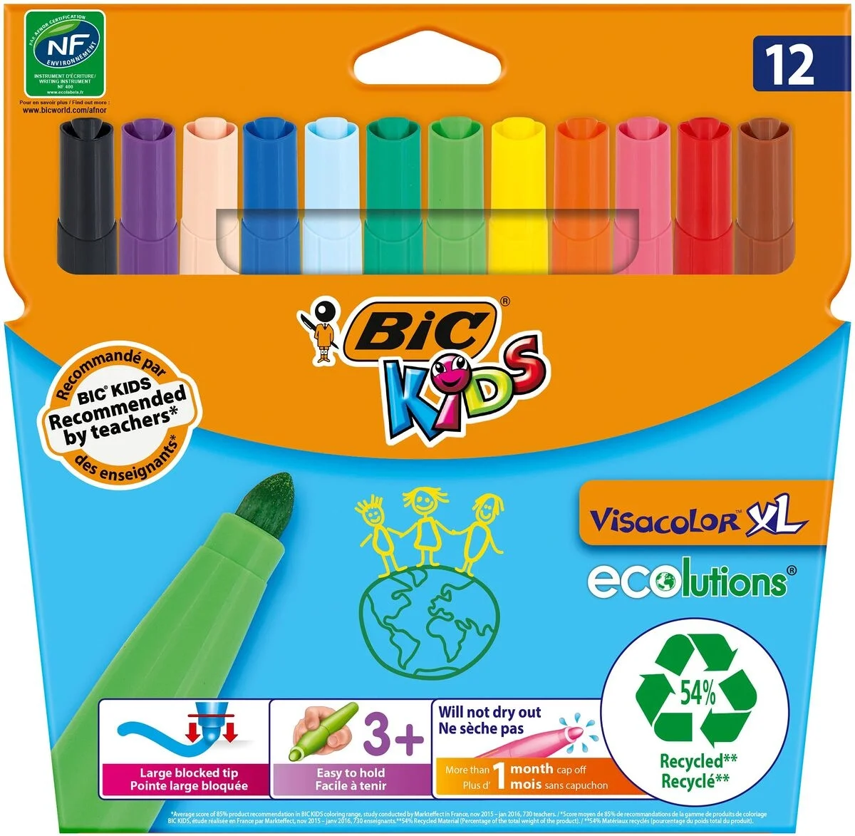 Bic Visa Yıkanabilir Jumbo Keçeli Kalem 12 Renk (8922233)