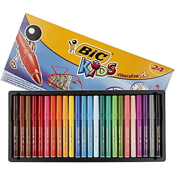 Bic Visa Yıkanabilir Jumbo Keçeli Kalem 24 Renk (8290053)