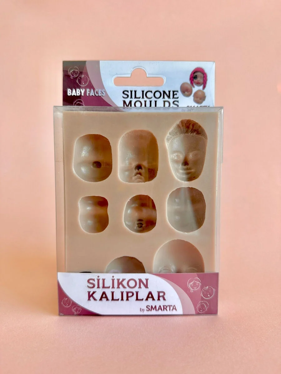 Smarta Silicone Moulds Silikon Epoksi ve Polimer Kil Kalıbı BABY FACES