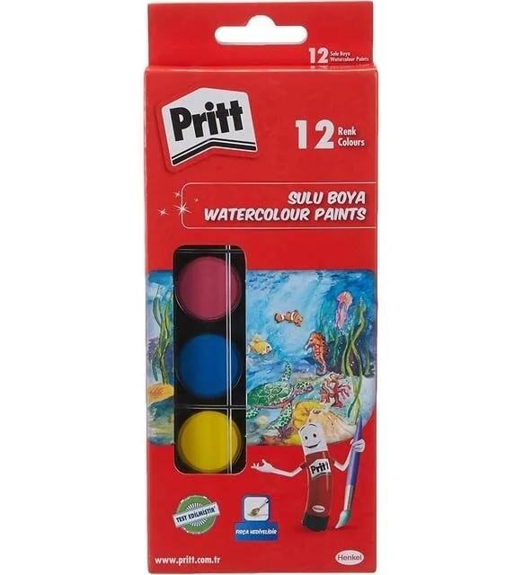 Pritt Sulu Boya 12 Renk Küçük Tablet