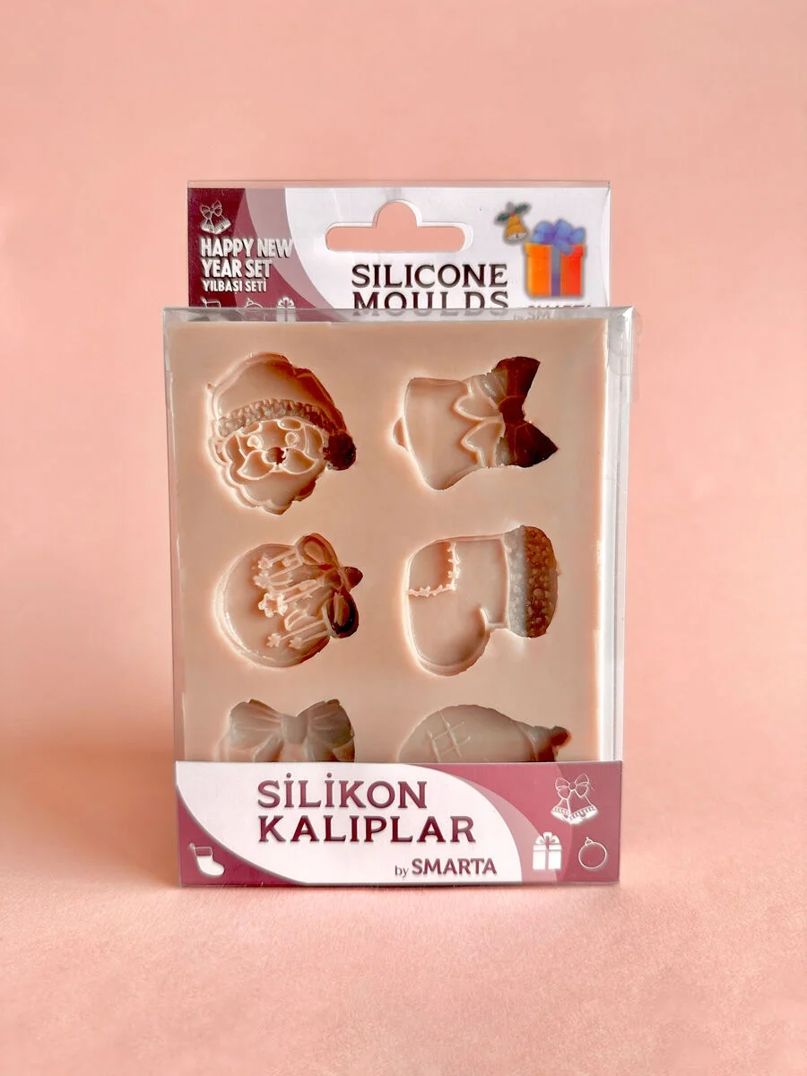 Smarta Silicone Moulds Silikon Epoksi ve Polimer Kil Kalıbı HAPPY NEW YEAR SET