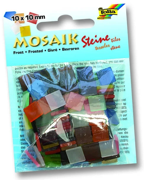 Folia Buzlu Mozaik Taşı 10x10 mm. 190 Adet KARIŞIK RENK