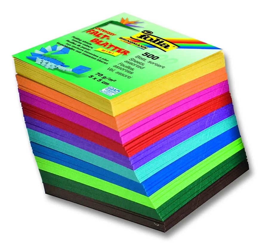 Folia Origami Kağıdı 5x5 cm. 10 Renk 500 Adet