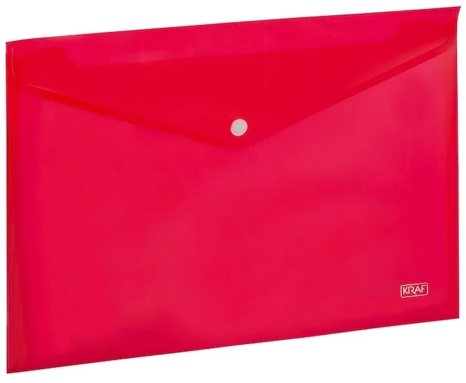 Kraf Çıtçıtlı Dosya A4 ŞEFFAF KIRMIZI