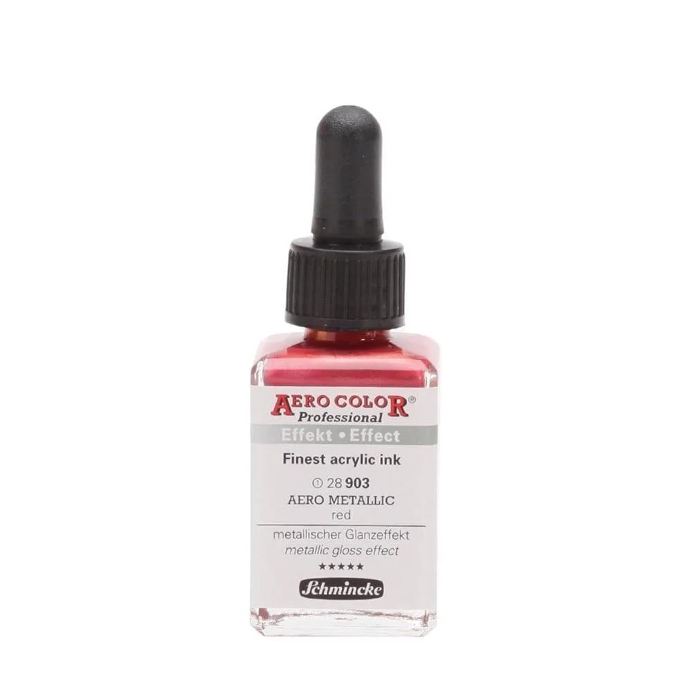 Schmincke Aero Color Akrilik Mürekkep 28 ml. 903 Aero Metallic Red
