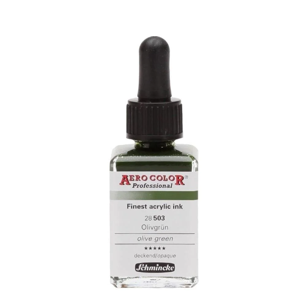 Schmincke Aero Color Akrilik Mürekkep 28 ml. 503 Olive Green