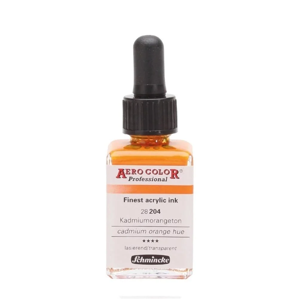 Schmincke Aero Color Akrilik Mürekkep 28 ml. 204 Cadmium Orange Hue
