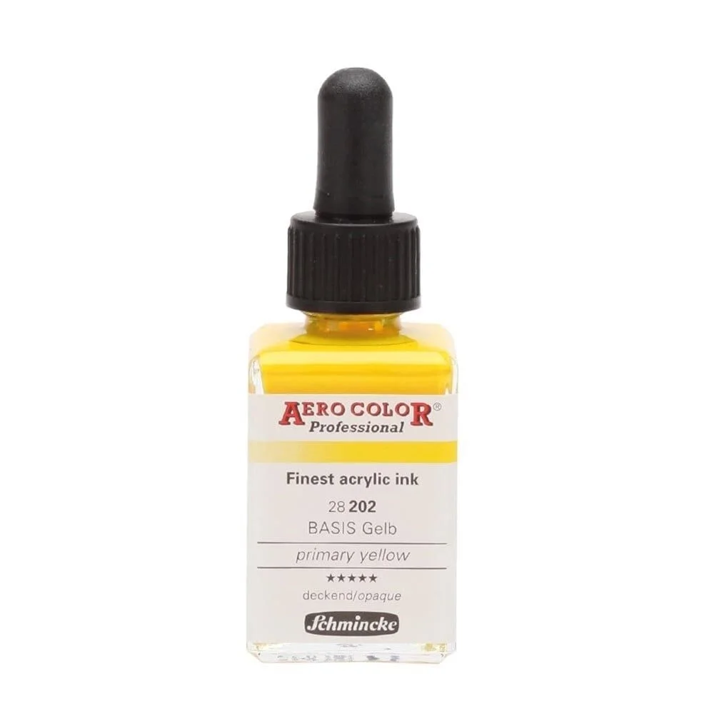 Schmincke Aero Color Akrilik Mürekkep 28 ml. 202 Pimary Yellow