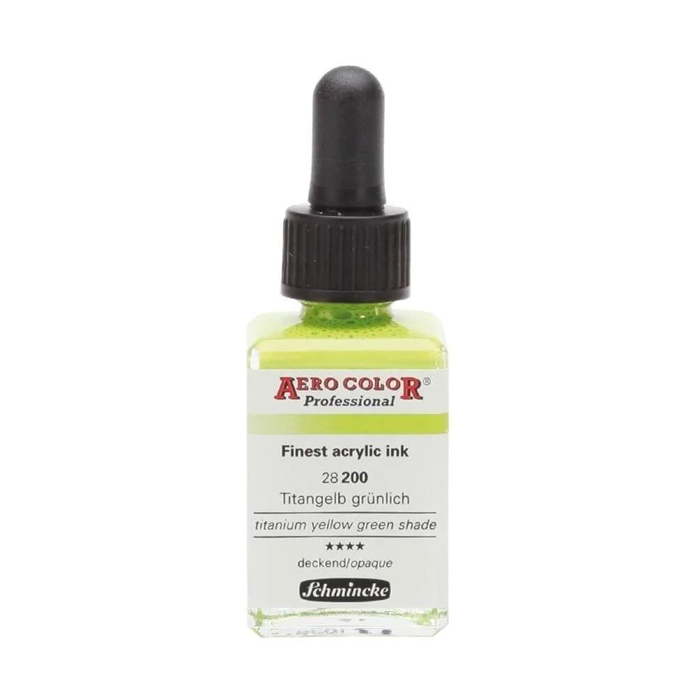 Schmincke Aero Color Akrilik Mürekkep 28 ml. 200 Titanium Yellow Green Shade