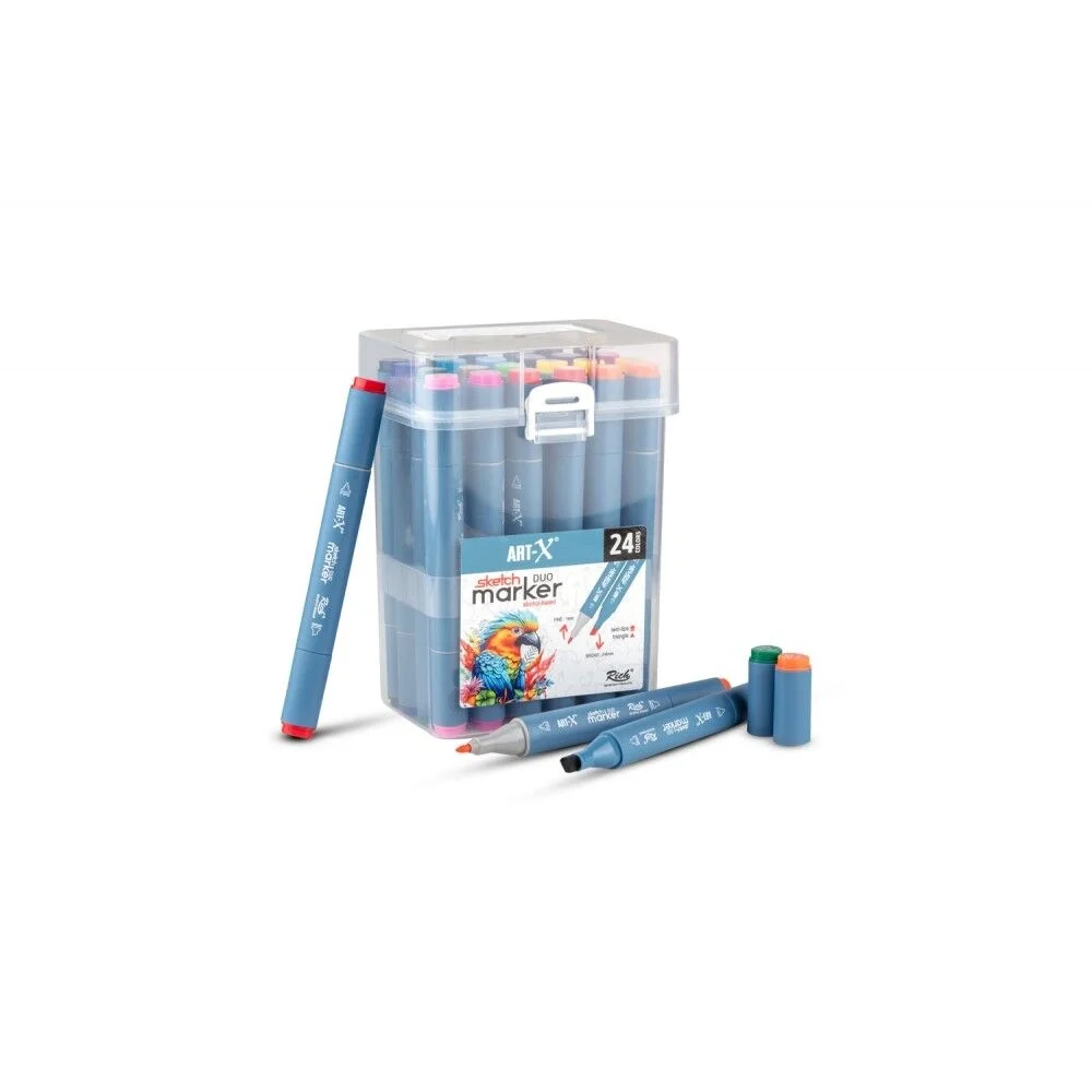 Rich Art-X Sketch Marker Duo Çift Uçlu Marker Kalem Seti 24 Renk
