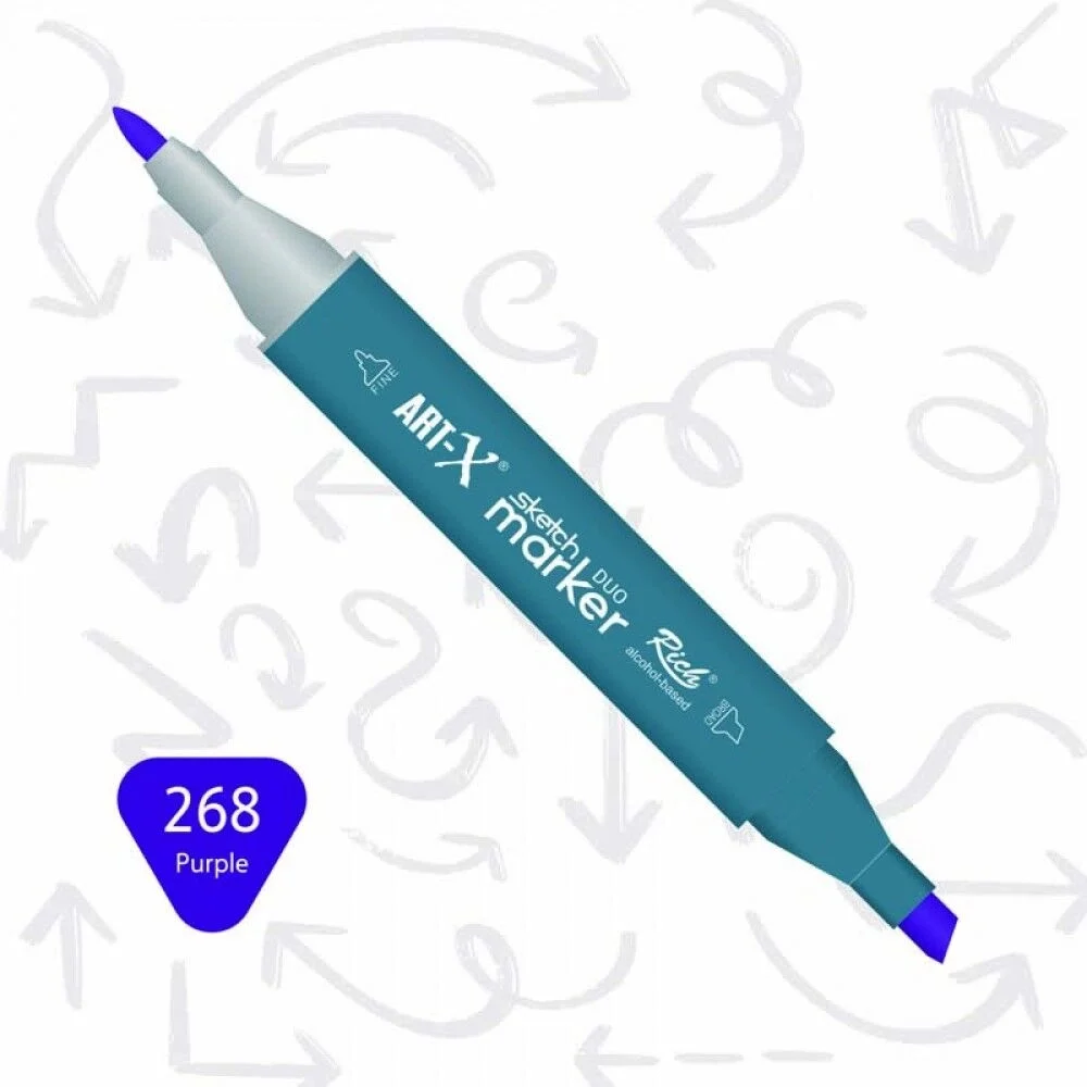 Rich Art-X Sketch Marker Duo Çift Uçlu Marker Kalem 268 Purple