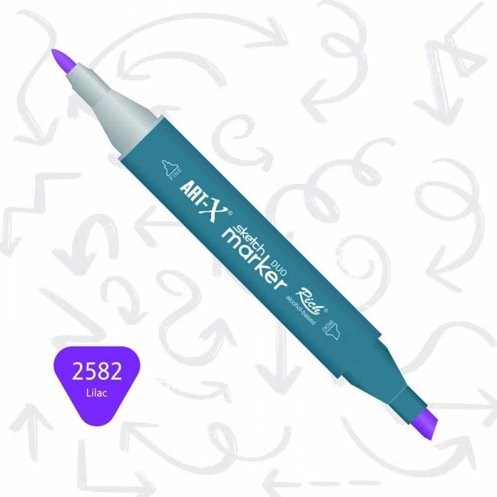 Rich Art-X Sketch Marker Duo Çift Uçlu Marker Kalem 2582 Lilac