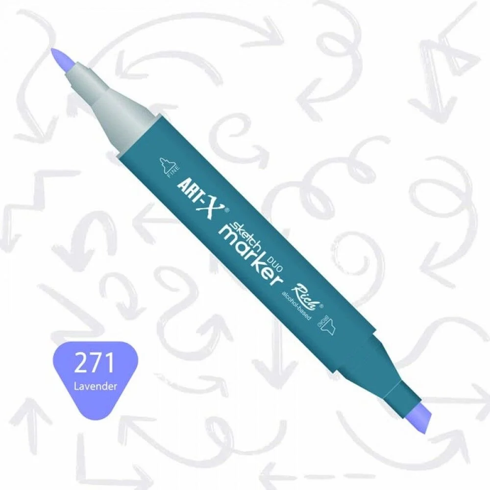 Rich Art-X Sketch Marker Duo Çift Uçlu Marker Kalem 271 Levander