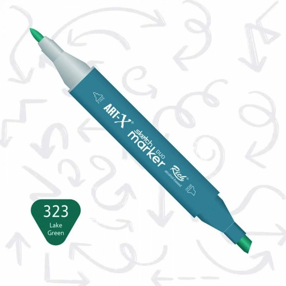 Rich Art-X Sketch Marker Duo Çift Uçlu Marker Kalem 323 Lake Green