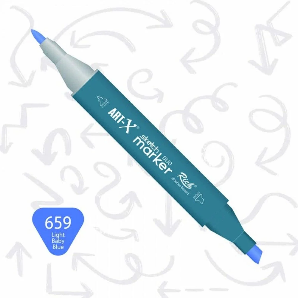 Rich Art-X Sketch Marker Duo Çift Uçlu Marker Kalem 659 Light Baby Blue