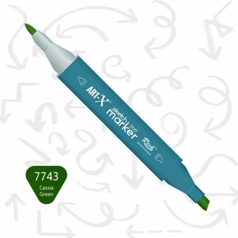 Rich Art-X Sketch Marker Duo Çift Uçlu Marker Kalem 7743 Cassia Green