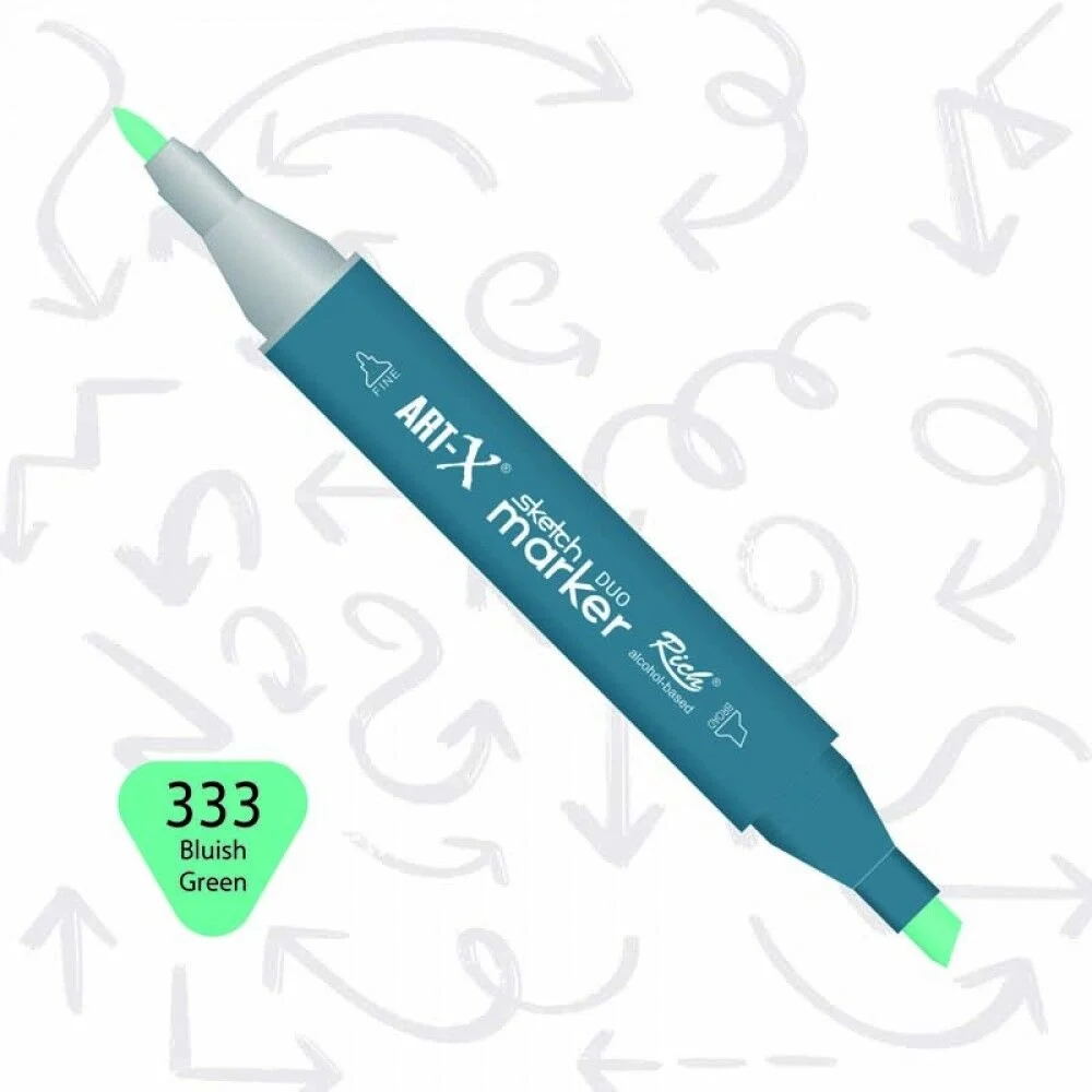 Rich Art-X Sketch Marker Duo Çift Uçlu Marker Kalem 333 Bluish Green