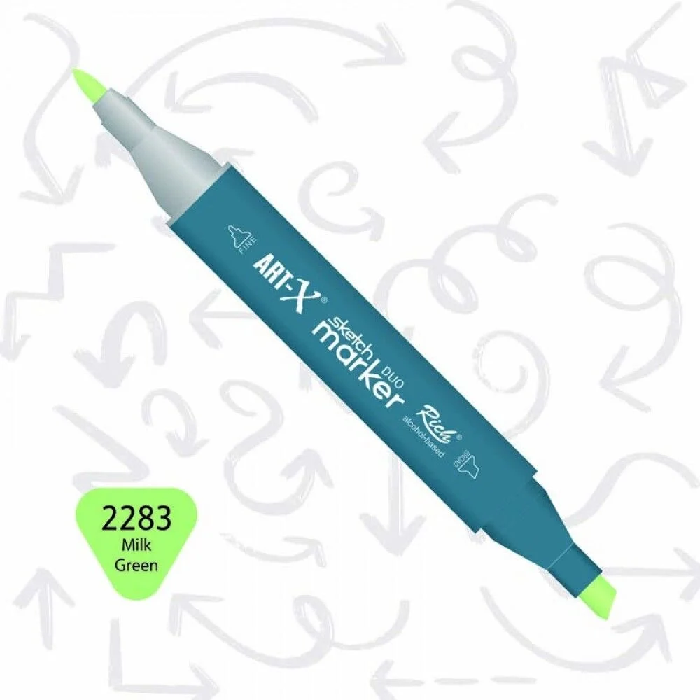 Rich Art-X Sketch Marker Duo Çift Uçlu Marker Kalem 2283 Milk Green