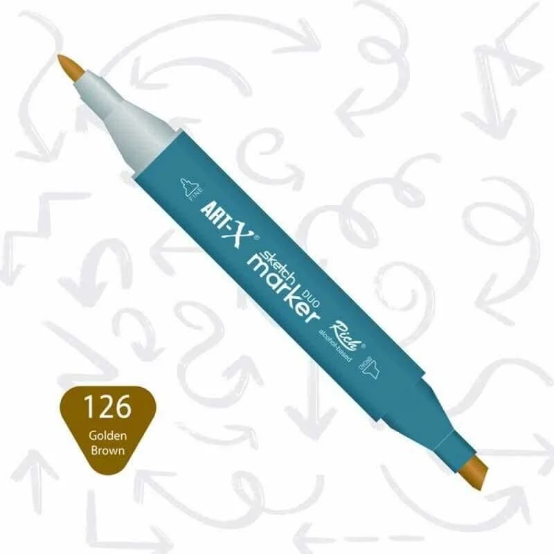 Rich Art-X Sketch Marker Duo Çift Uçlu Marker Kalem 126 Golden Brown