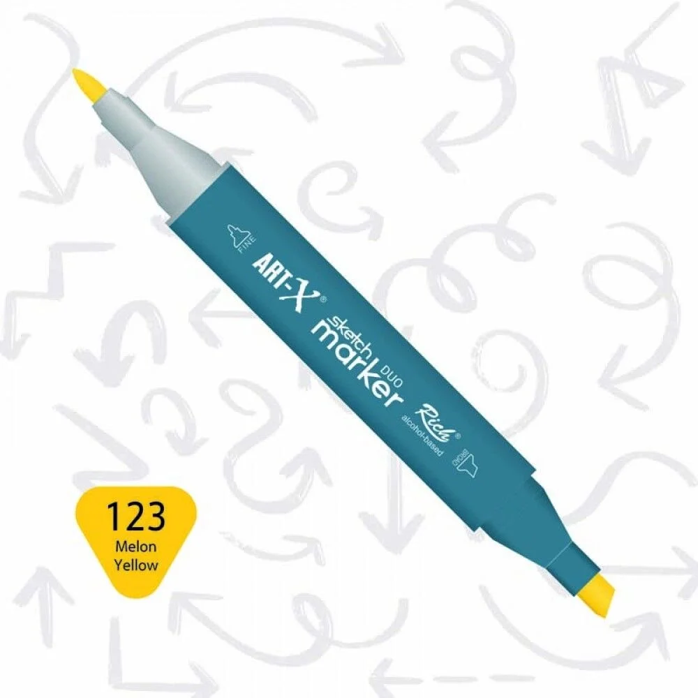 Rich Art-X Sketch Marker Duo Çift Uçlu Marker Kalem 123 Melon Yellow